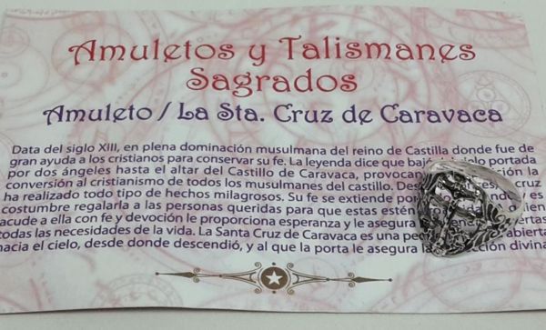 Imagen de AMULETO DE PLATA ANILLO CRUZ DE CARAVACA 18MM 