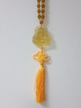 Imagen de Colgante Feng Shui Budha amarillo transparente