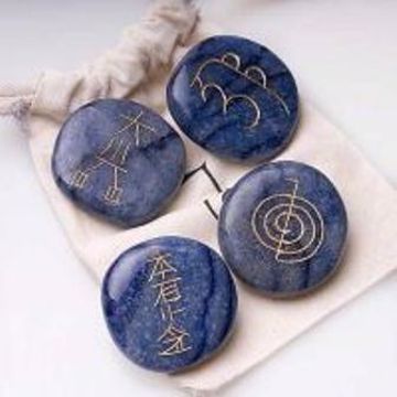 Imagen de JUEGO REIKI SODALITA BANDEADA 35X33 MMS APROX
