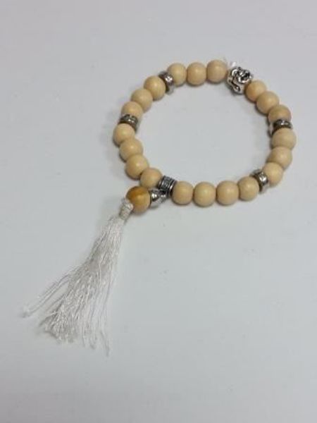 Imagen de PULSERA MALA BEIGE CON BUDA