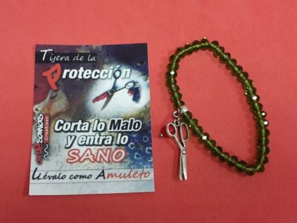 Imagen de PULSERA TIJERA PROTECCION VERDE