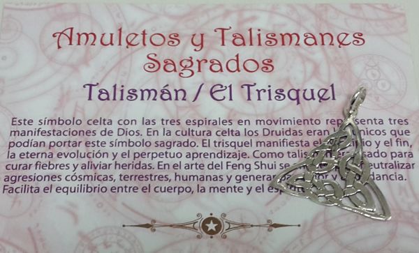Imagen de TALISMÁN DE PLATA TRISQUEL NUDO 25MM