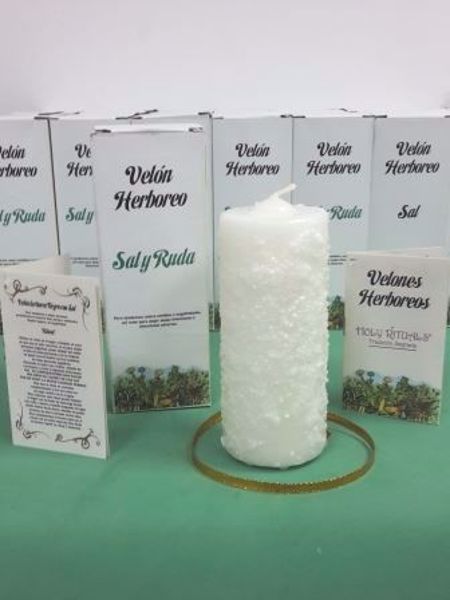 Imagen de Velón herbóreo blanco con Sal y Ruda