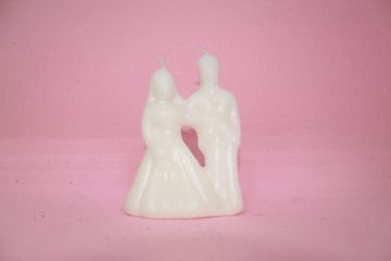 Imagen de Vela pareja o matrimonio pequeña blanca 110X90X37 MMS APROX.