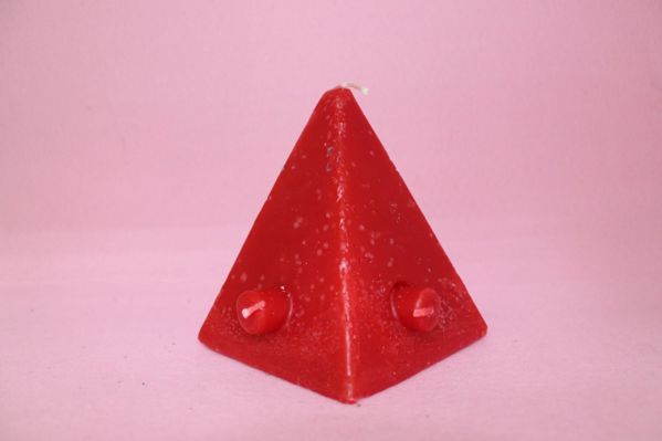 Imagen de Vela pirámide 5 mechas roja
