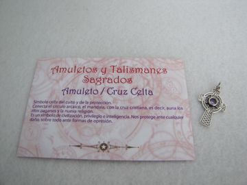 Imagen de TALISMAN CRUZ CELTA 31 MM CON AMATISTA