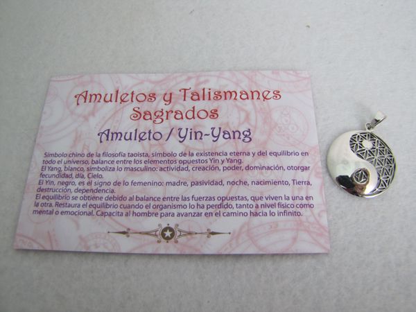 Imagen de Amuleto colgante ying yang de plata 28MM