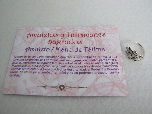 Imagen de AMULETO MANO DE FATIMA-ANILLO T-15