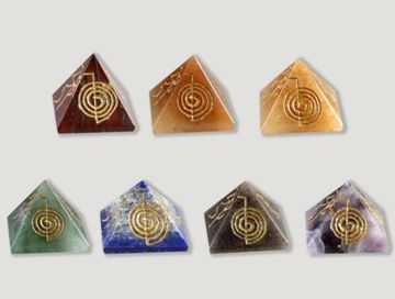 Imagen de Set de 7 Pirámides Chakra Reiki 27 mms aproximadamente