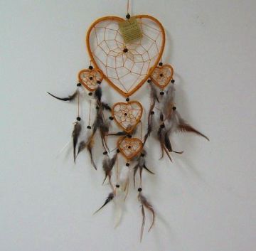 Imagen de Atrapasueños corazón 12 cms dorado
