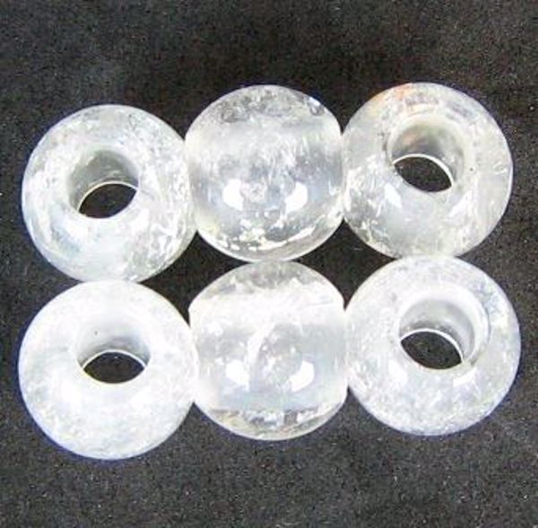 Imagen de Cuarzo cristal natural en forma de donuts abalorio tipo pandora 14X12 mms