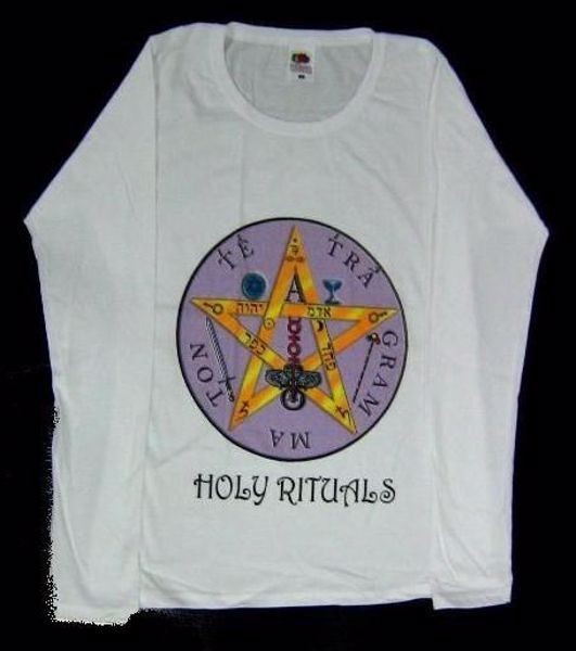 Imagen de CAMISETA MANGA LARGA HOLY RITUALS CON SIMBOLO TETRAGRAMATON T-M