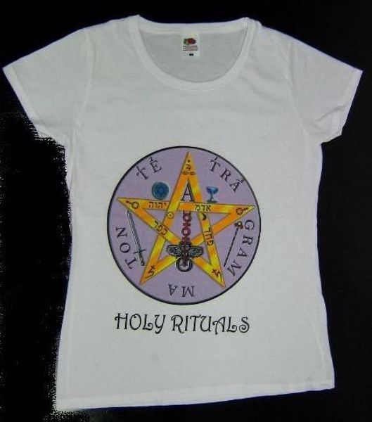 Imagen de CAMISETA MANGA CORTA HOLY RITUALS CON SIMBOLO TETRAGRAMATON T-M