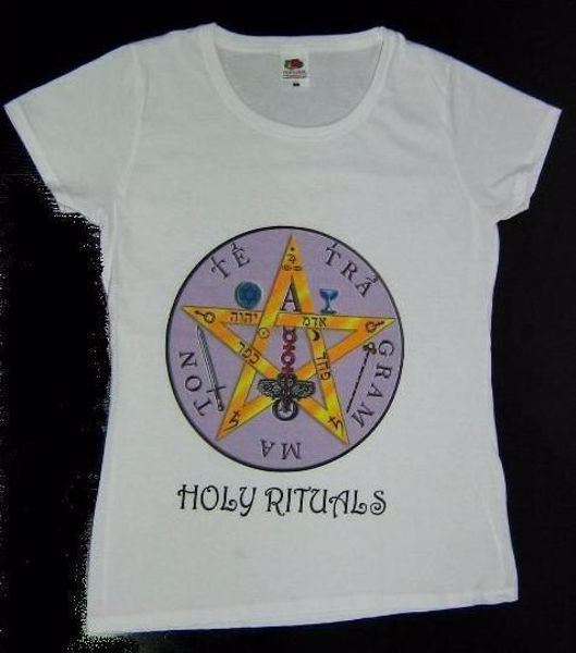 Imagen de CAMISETA MANGA CORTA HOLY RITUALS CON SIMBOLO TETRAGRAMATON T-XL