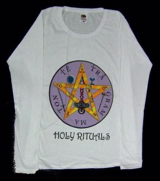 Imagen de CAMISETA MANGA LARGA HOLY RITUALS CON SIMBOLO TETRAGRAMATON T-L