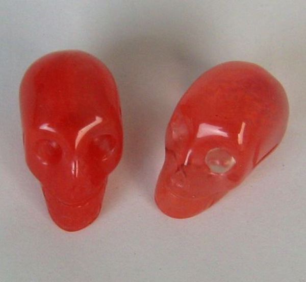 Imagen de AMULETO CALAVERA PIEDRA NATURAL AGATA ROJA