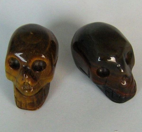 Imagen de AMULETO CALAVERA PIEDRA NATURAL OJO TIGRE