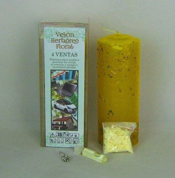 Imagen de Velón herbóreo floral 4 ventas: manteca y aceite litúrgico