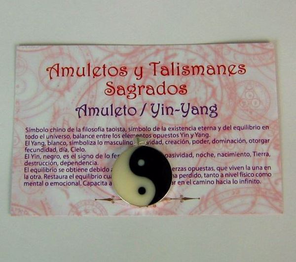 Imagen de Amuleto de plata yin yang en colgante esmaltado  25 MMS