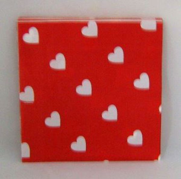 Imagen de SERVILLETAS ROJAS CON CORAZON 35X35 CMS