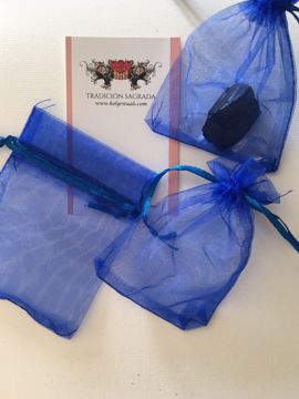 Imagen de BOLSA ORGANZA AZUL GUARDA AMULETOS Y TALISMANES