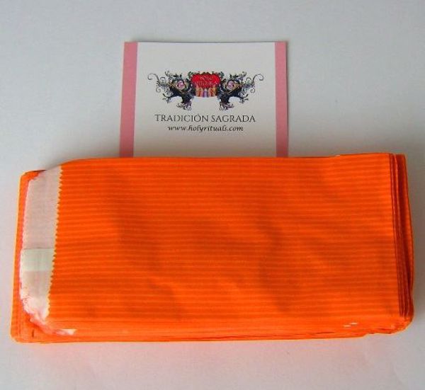 Imagen de BOLSA PAPEL TIPO CRAFT NARANJA 6X13 CMS PACK 100 UNDS