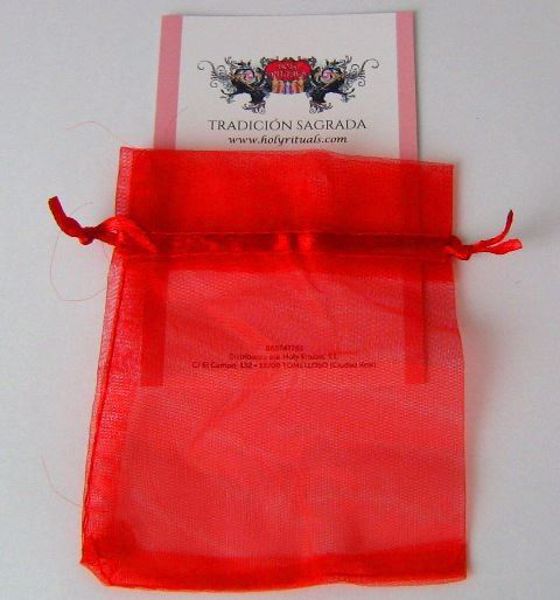 Imagen de BOLSA ORGANZA ROJA GUARDA AMULETOS Y TALISMANES 10,7X15,5