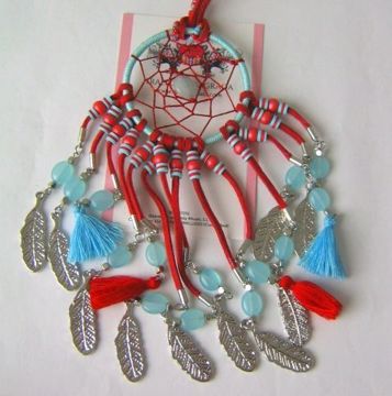 Imagen de Colgante Atrapasueños rojo azul 55 mms