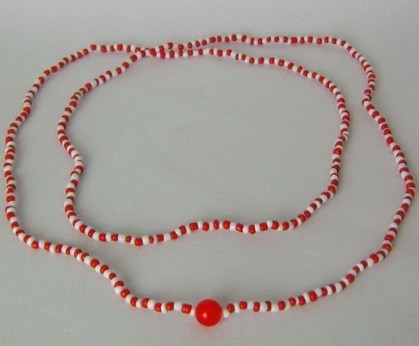 Imagen de COLLAR CANDOMBLE CHANGO BLANCO ROJO