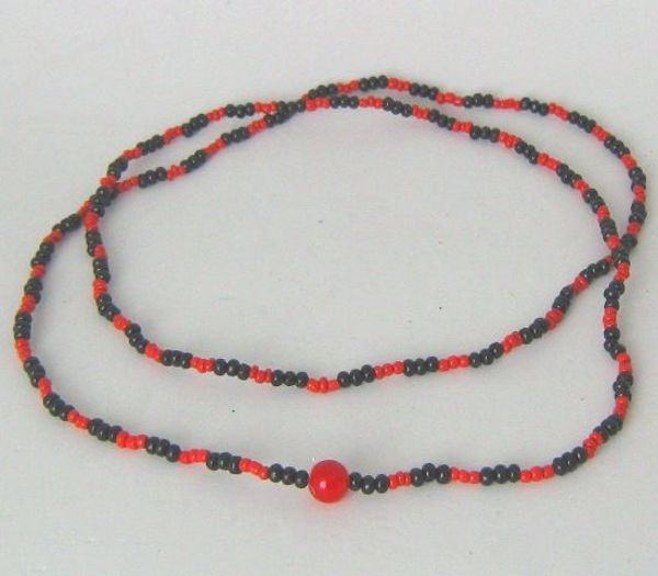 Imagen de COLLAR CANDOMBLE EXU ROJO NEGRO