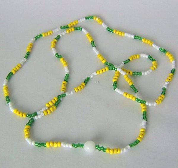 Imagen de COLLAR CANDOMBLE BLANCO AMARILLO VERDE