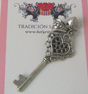 Imagen de Talismán zamak llave con corazón