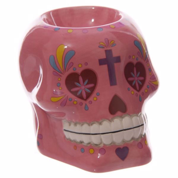 Imagen de QUEMADOR DE ACEITE CALAVERA MEXICANA  ROSA