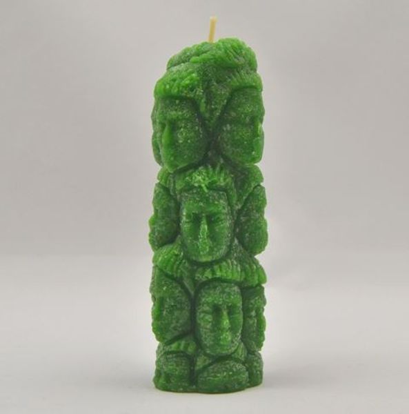 Imagen de Vela Mil caras verde 15 x 5 cms