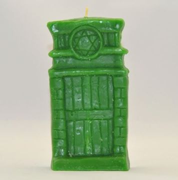 Imagen de Vela Puerta Abrecaminos verde 15.5 x 8  cms