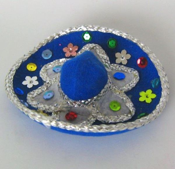 Imagen de SOMBRERO MEXICANO OFRENDA AZUL 12,5X11 CMS APROX.