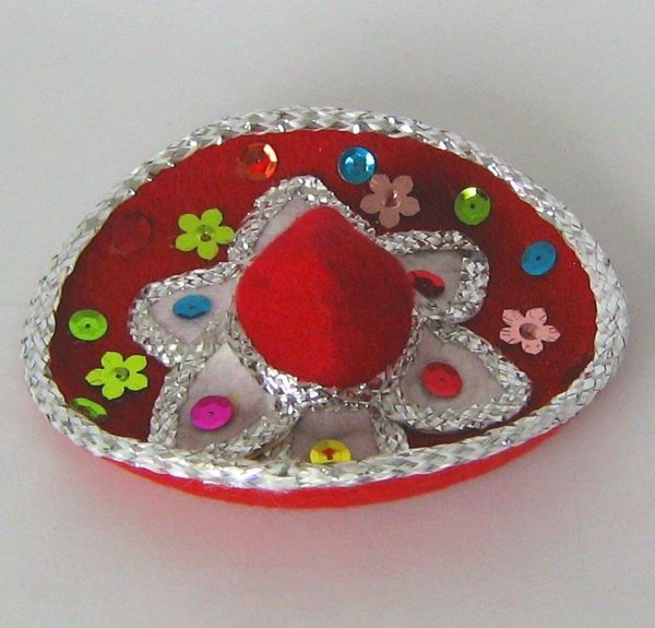 Imagen de SOMBRERO MEXICANO OFRENDA ROJO 12,5X11 CMS APROX.