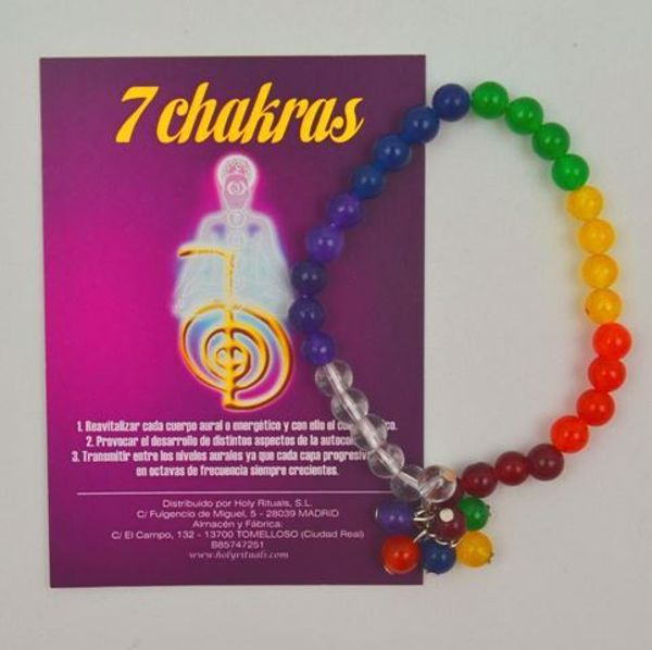 Imagen de PULSERA 7 CHAKRAS PIEDRA Y RACIMO