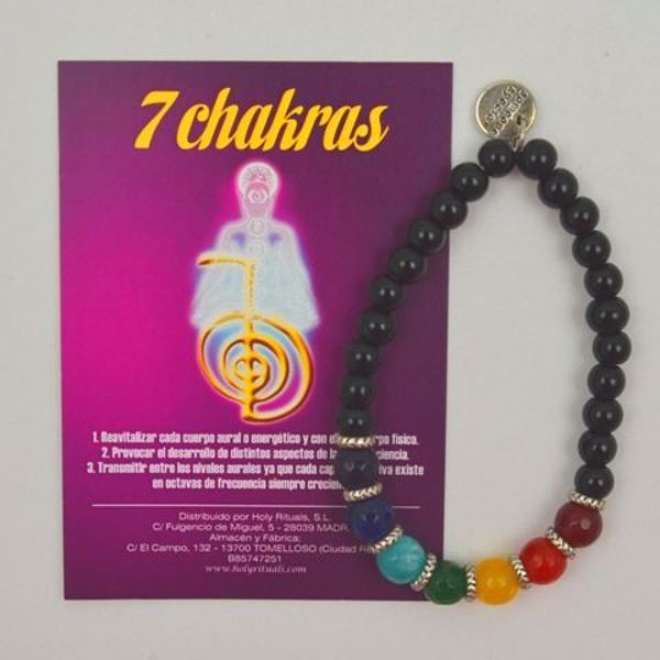 Imagen de PULSERA 7 CHAKRAS BOLAS PIEDRA