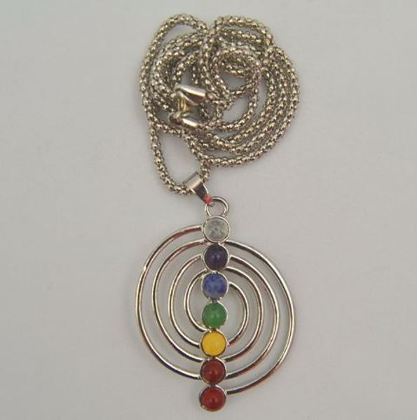 Imagen de COLGANTE TALISMAN PLATEADO 7 CHAKRAS CHO KU REI