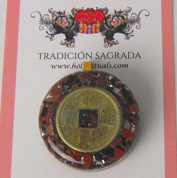 Imagen de COLGANTE ORGONITA MONEDA I CHING 36 MMS M1