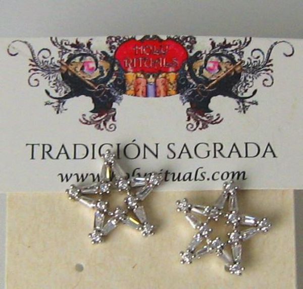 Imagen de PENDIENTES TETRAGRAMATON ZAMAK CON CRISTAL CIRIAN 15 MMS