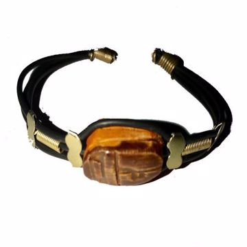 Imagen de Pulsera Escarabajo Egipcio naranja caucho