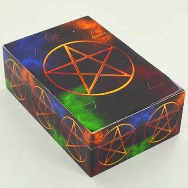 Imagen de CAJA MADERA TAROT SIMBOLO  PENTAGRAMA