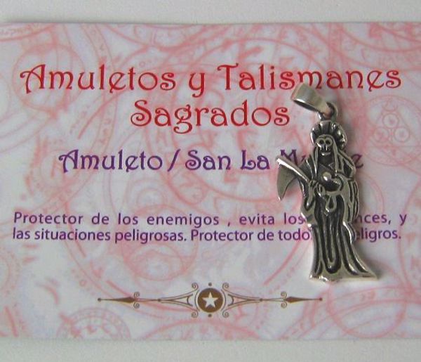 Imagen de Santa muerte. AMULETO DE PLATA SAN LA MUERTE 36 MMS