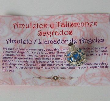 Imagen de AMULETO LLAMADOR DE ANGELES CON JAULA+ PIEDRA NATURAL AZUL 26 MMS