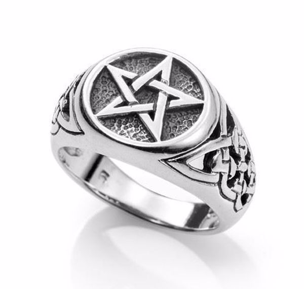 Imagen de ANILLO PENTAGRAMA CON CIRCULO TALLA 16