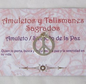 Imagen de AMULETO PLATA SÍMBOLO DE LA PAZ 20 MMS
