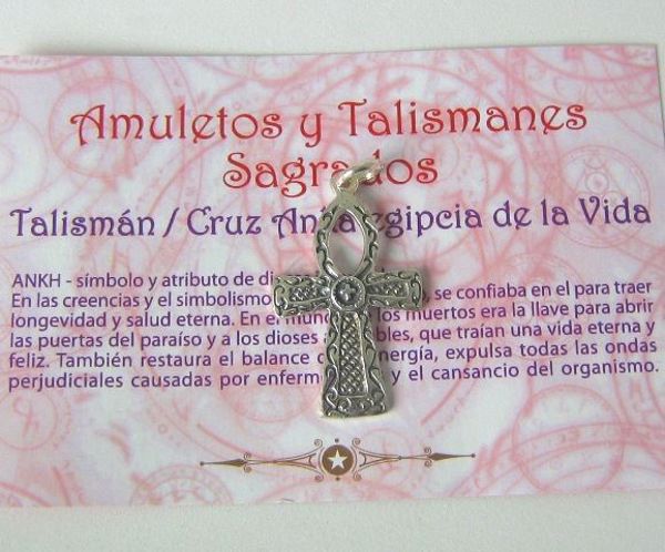 Imagen de TALISMÁN PLATA CRUZ ANKA DE LA VIDA 37X23 MMS