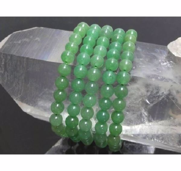 Imagen de PULSERA BOLAS PIEDRA NATURAL CUARZO VERDE